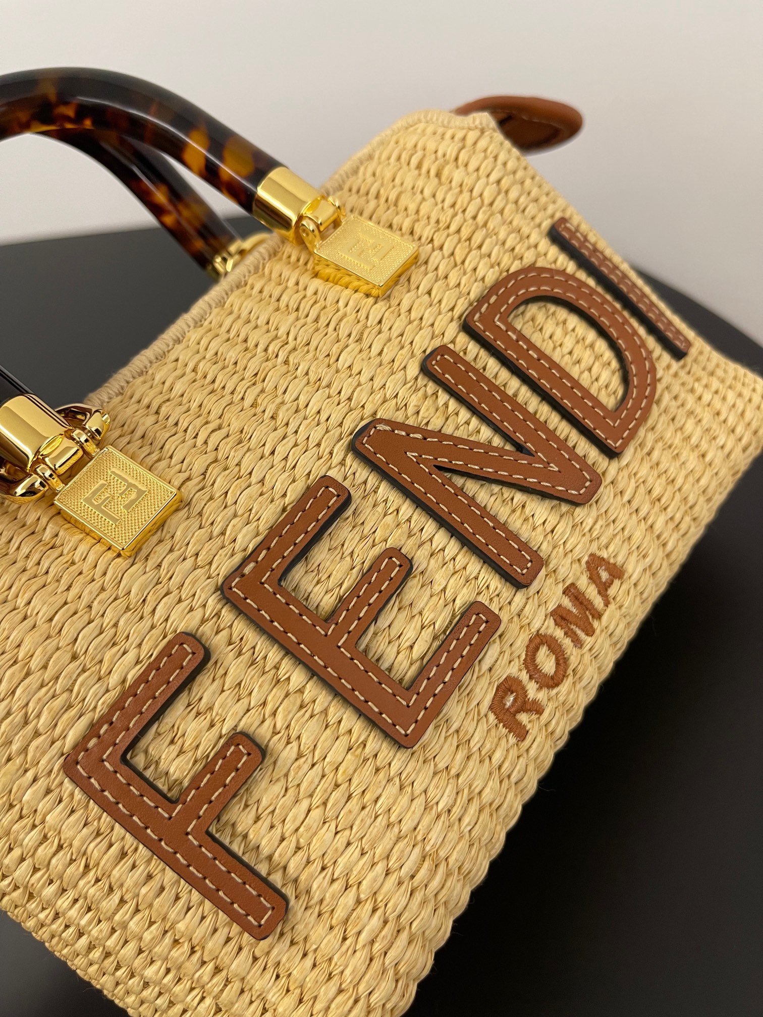 Fendi Mini By The Way Cotton Fiber Boston Shoulder Bag Beige